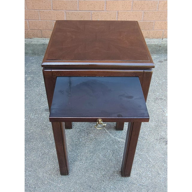 Drexel Drexel Chinese Chippendale Style Mahogany Candle Stand Side Table For Sale - Image 4 of 9