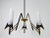Metal Italian Mid-Century Brass and Opaline Glass 3-Arm Chandelier, 1960s For Sale - Image 7 of 11
