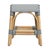 2020s Robias 18 in. Seat Height Rectangular Rattan Low Dining Stool, White/Navy Stripe/ Natural Rattan Frame For Sale - Image 5 of 7