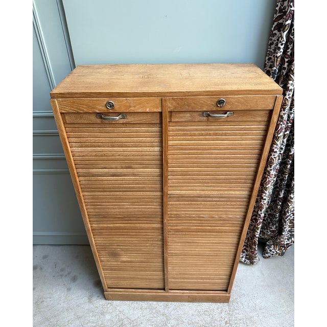 Double Tambour Door Filing Cabinet, 1950s For Sale - Image 11 of 16