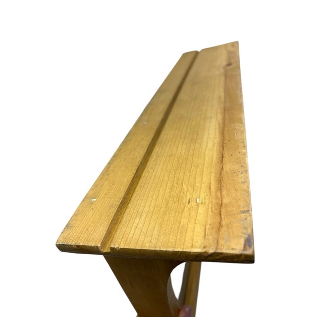 Pine Wood Shelf With Chinoiserie Glass Design For Sale - Image 10 of 11