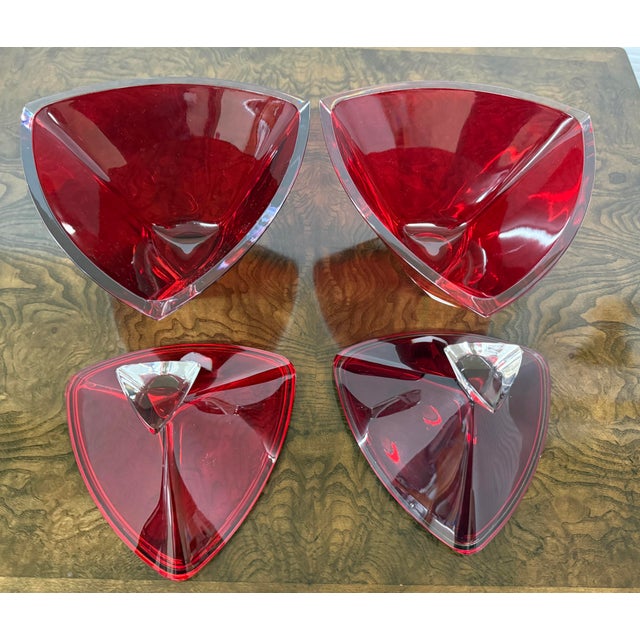 Bohemia Crystal Lidded Geometric Bowls, Pair For Sale - Image 10 of 12