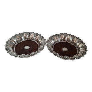 Antique George IV Sheffield Plate Wine Bottle Coasters, 1830, Set of 2 For Sale