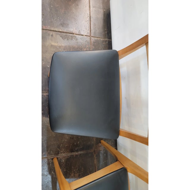 1960s Mid-Century Danish Modern Set 4 Light Oak Chairs From Denmark For Sale - Image 5 of 6