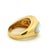 Modern Vintage Mauboussin Paris 18k Yellow Gold Iolite & Mother-of-Pearl Dome Ring, Size 5 For Sale - Image 3 of 11