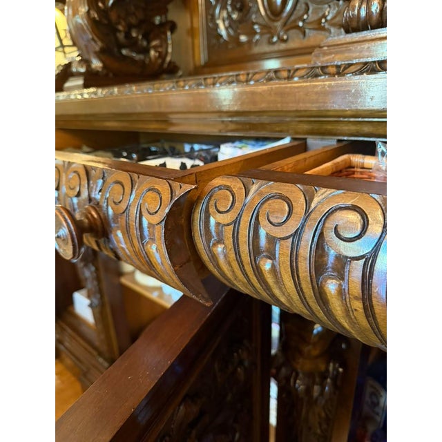 French Mid-19th Century Rococo Style Heavily Carved Walnut Buffet, Circa 1850–1860 For Sale - Image 15 of 18