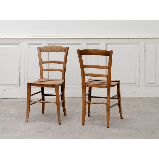 Folk Art Swiss Beechwood Chairs, 1890s, Set of 6 For Sale - Image 3 of 11