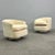 Mid-Century Modern Milo Baughman Style Swivel Chairs, Chrome Base, Cream Velvet For Sale - Image 13 of 13