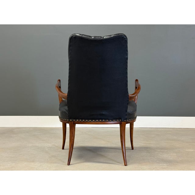 Plastic 1960s Black Vinyl Office Desk Chair For Sale - Image 7 of 9