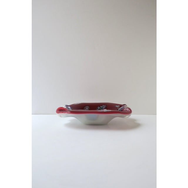 Italian Murano Art Glass Bowl Red Burgundy, Circa Mid-20th C For Sale - Image 10 of 14