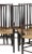 Farmhouse Set of 8 Elegant Bespoke Ebonized Wood Dining Chairs: Tall Back Dessin Fournir Slat Back Black Hand Rubbed Ebonized Wood With Rush Seats. Set of 8 For Sale - Image 3 of 12