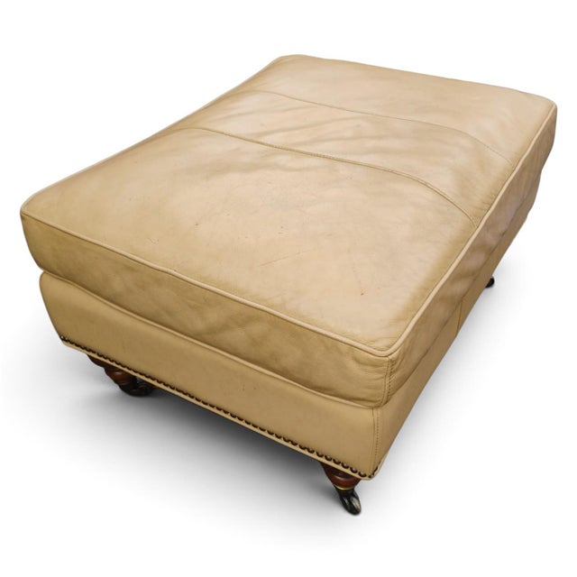 2000 - 2009 Bring Sophisticated Luxury Into Your Home With the Liz Claiborne Home Leather Chair and Ottoman Set. For Sale - Image 5 of 12