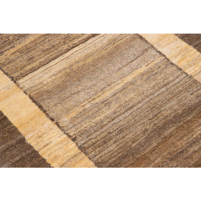 Textile Modern Persian Shouli Gabbeh Handmade Geometric Wool Runner For Sale - Image 7 of 10