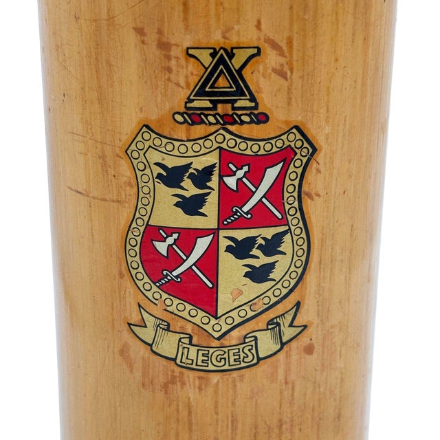 Brown 1930 Art Deco Pink Flamingo Delta Chi Leges Fraternity Bamboo Vase For Sale - Image 8 of 8
