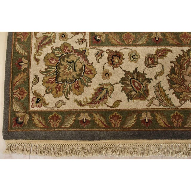 Agra Rug 9’1” X 11’9” Gray Wool Traditional Hand-Knotted Oriental Carpet For Sale - Image 11 of 14