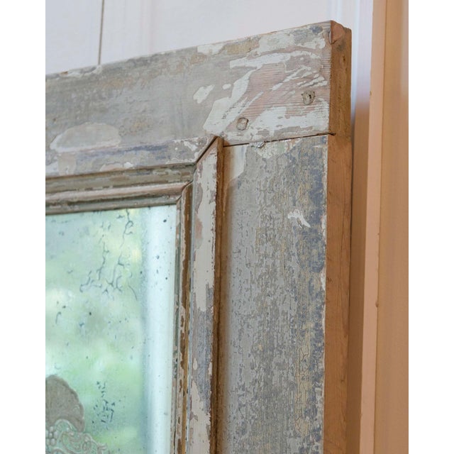 Wood Pair of 19th Century Italian Engraved Mirrors with Original Paint For Sale - Image 7 of 12