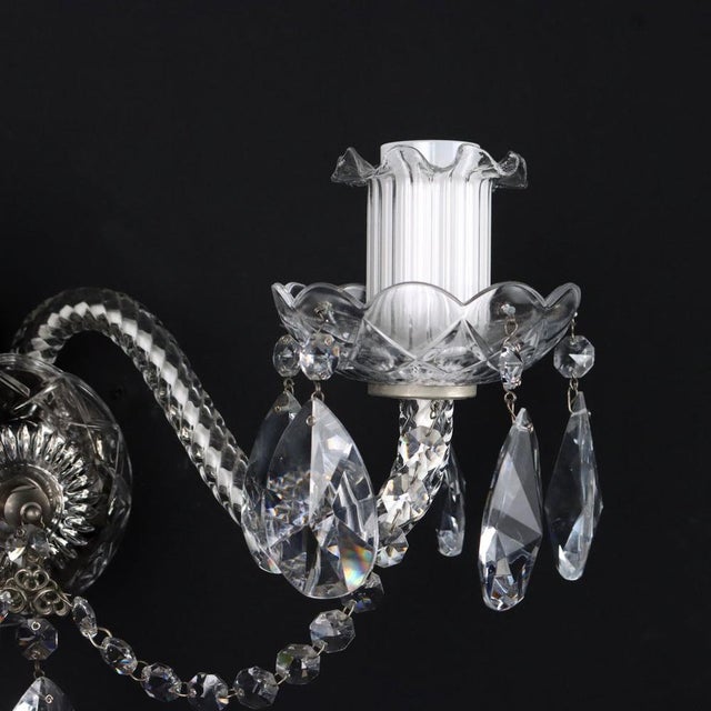 20th Century 2-Light Wall Sconce with Crystal Arms, Italy For Sale - Image 3 of 7