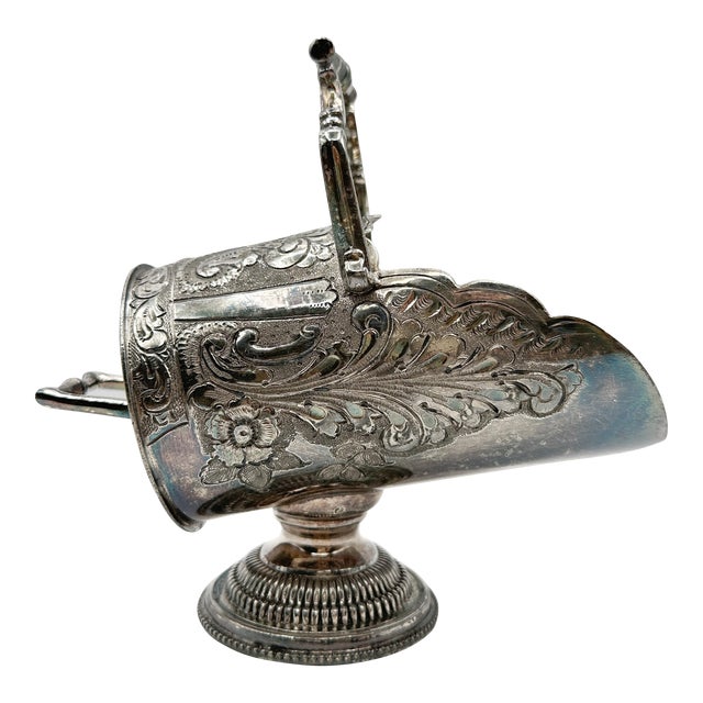 Antique Thomas Otley and Sons Silver Plated Sugar Scuttle Sheffield England For Sale