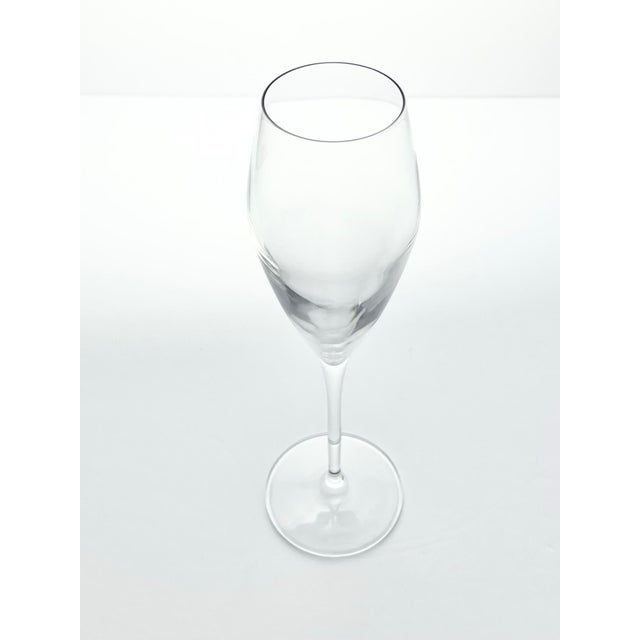 Luigi Bormioli “Atelier” Set of 8 Fluted Champagne Glasses 10” For Sale - Image 4 of 5