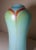 1990s Vintage Hand Blown Baby Blue Pulled Feather Signed Williams Studio Glass Vase For Sale - Image 5 of 12