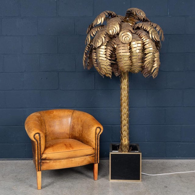 1970s French Palm Tree Floor Lamp by Christian Techoueyres for Maison Jansen, 1970s For Sale - Image 5 of 18