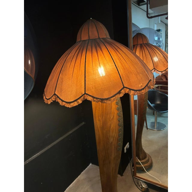 Mid-Century Art Deco Style Wooden Airplane Propeller Floor Lamp, 1940s For Sale - Image 6 of 8