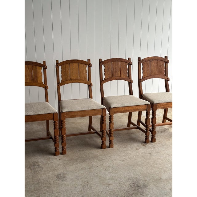 English Antique English Oak Dining Chairs, Set of Four For Sale - Image 3 of 18