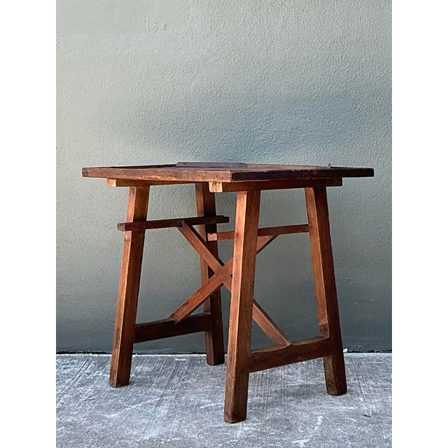 Vintage Primitive Side Table For Sale - Image 10 of 12