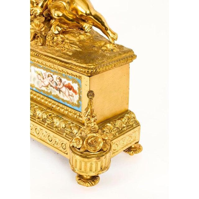 French Gilt Bronze Clock with Portrait Plaque of Molière, 19th Century For Sale - Image 11 of 18