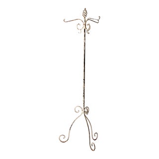 Antique Wrought Iron Hall Tree Coat Rack For Sale