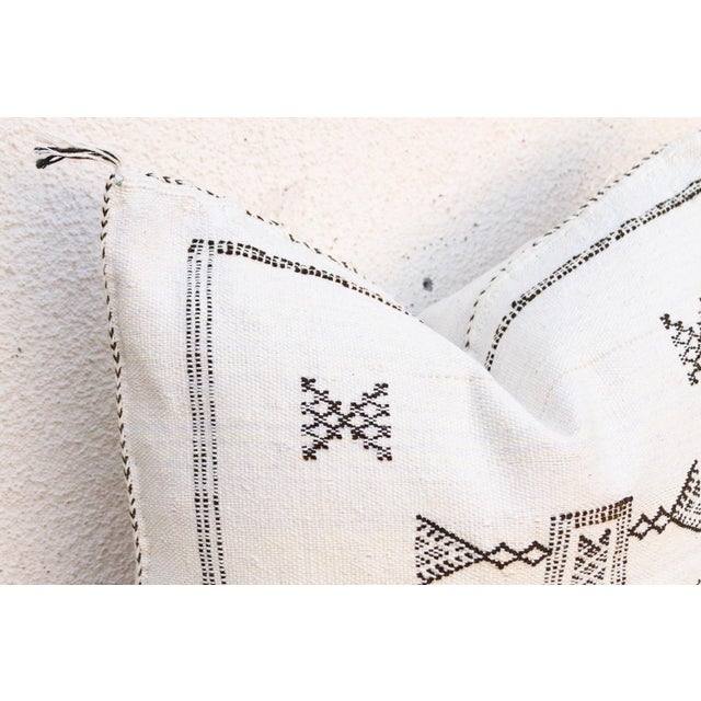 Moroccan Frost White Cactus Silk Moroccan Pillow For Sale - Image 3 of 8