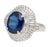 Metal Gia Certified 6.75 Carat Oval Blue Sapphire and Diamond Ballerina Ring Size 7 For Sale - Image 7 of 9