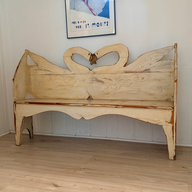 Hand Painted Swan Bench For Sale - Image 9 of 10