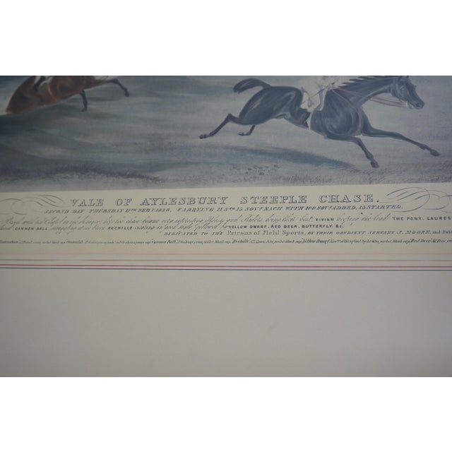 Vintage Hand Painted Horse Racing Engraving in Frame For Sale In Philadelphia - Image 6 of 10