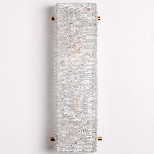 1960s Structured Wave Glass and Brass Wall Light from Kaiser, 1970s For Sale - Image 5 of 18
