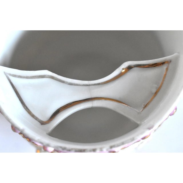 Antique German Porcelain Pink & Gilt Mustache Mug For Sale - Image 9 of 12