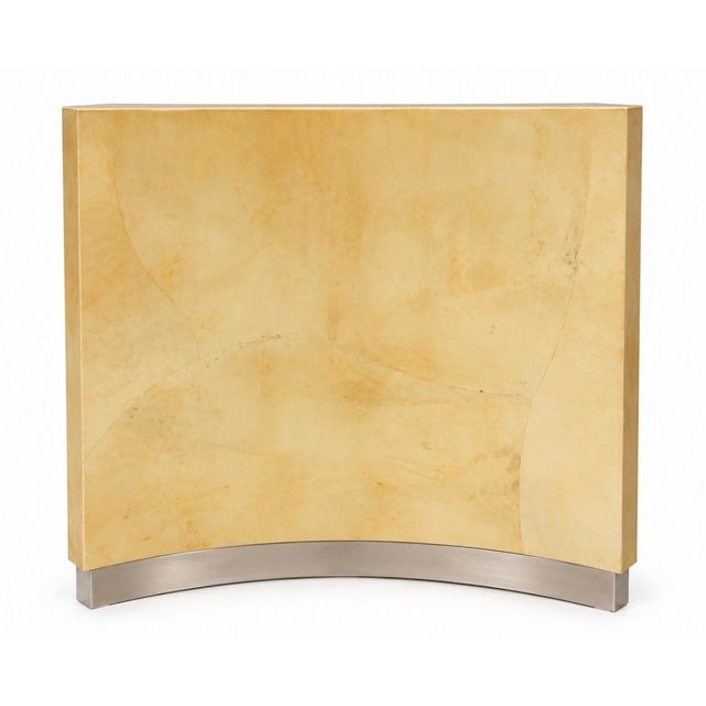 1970s Karl Springer Goatskin Bullnose Dining Table With Chrome, 1970 For Sale - Image 5 of 8