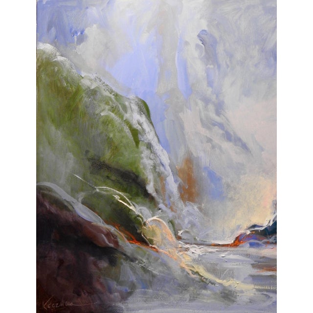 Paint Contemporary Landscape Oil Painting, "Glissade" Cliff-Side For Sale - Image 7 of 11
