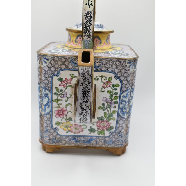 18th Century Chinese Canton Enameled Square Teapot For Sale - Image 11 of 15