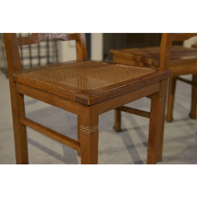 Art Deco Oak & Cane Dining Chairs, 1930s, Set of 6 For Sale - Image 14 of 15