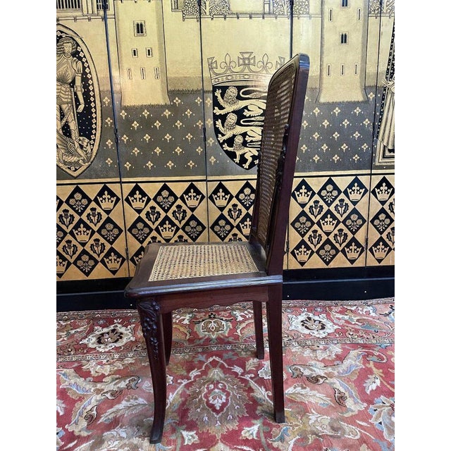 Art Nouveau Cane Chairs, Set of 8 For Sale - Image 6 of 10