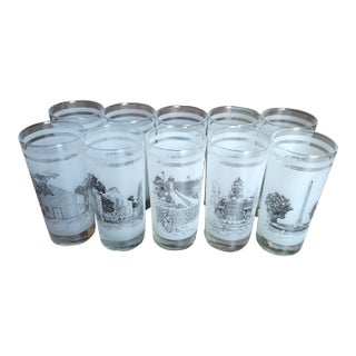 1980s Texas 150th Commemorative Tumbler Set by Norman Baxter - Set of 10 For Sale