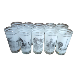 1980s Texas 150th Commemorative Tumbler Set by Norman Baxter - Set of 10