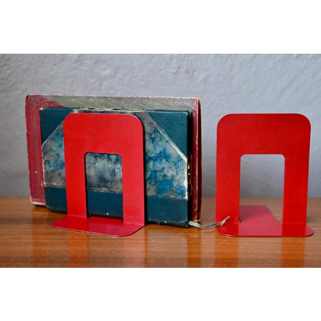 1960s Vintage Bookends in Lacquered Metal, 1960s, Set of 2 For Sale - Image 5 of 5