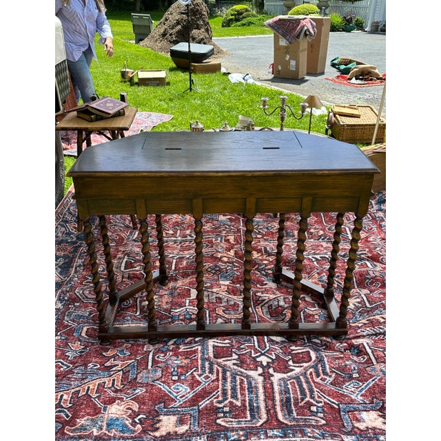 Antique English Charles II Style Barley Twist Writing Desk For Sale - Image 10 of 12