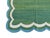 Not Yet Made - Made To Order Handmade Cotton Reversible Scalloped Edge Rug Forest Green With Cream and Teal Blue Border - 9'x12' For Sale - Image 10 of 11