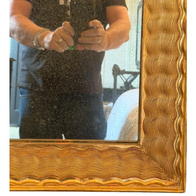 Modern Modern Designer Italian Giltwood Gold Mirror by Panache For Sale - Image 3 of 3