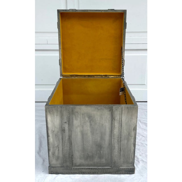 Here is a wonderful piece handmade by Alfonso Retana, a Spanish metal artist. The lidded trunk box is covered in a silver...