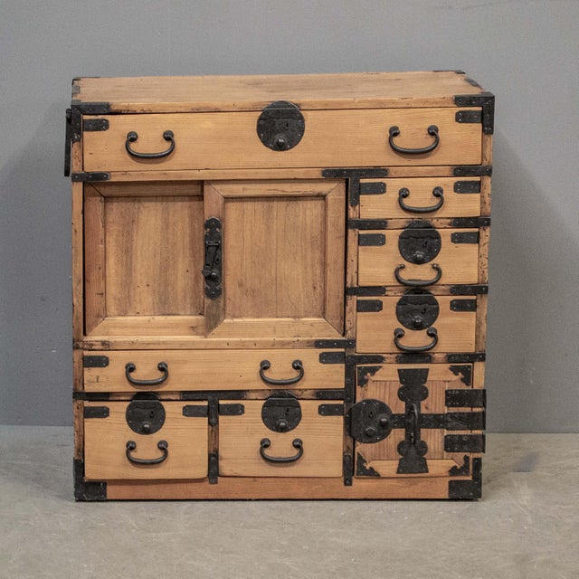 Japanese Antique Japanese Cedar Merchant Chest For Sale - Image 3 of 8