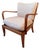 Vintage Knoll Antimott Solid Wood Lounge Chair in Ivory Boucle' For Sale
